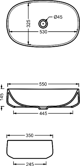 ArtCeram Cognac Раковина чаша 55x35x14,5h см, без перелива, покрытие Saniglaze, цвет: glossy white COL003 01 34
