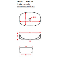 ArtCeram Cognac Раковина чаша 55x35x14,5h см, без перелива, покрытие Saniglaze, цвет: glossy white COL003 01 34