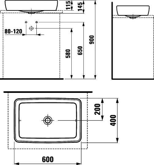 Раковина Laufen Pro 8.1695.2.000.112.1