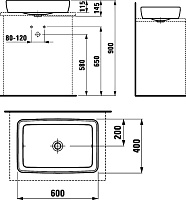 Раковина Laufen Pro 8.1695.2.000.112.1