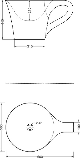 ArtCeram Cup Раковина чаша 70x50x42,5h см, без перелива, цвет: glossy white OSL005 01 00
