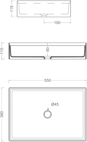 ArtCeram Scalino Раковина чаша 55x38x11,5h см, без перелива, цвет: cement mate SCL002 24 00