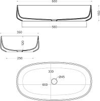 ArtCeram Cognac Раковина чаша 68x35x15h см, без перелива, покрытие Saniglaze, цвет: glossy white COL005 01 00