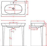ArtCeram Civitas Раковина подвесная 90x50x18h см, 1 отверстие, с переливом, цвет: glossy white CIL002 01 00