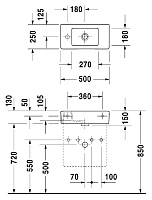 Раковина Duravit Vero  L 50 см 0703500009