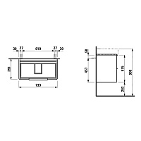 Laufen Val Раковина 75х42см, с 1 отверстием под смеситель, с переливом, цвет: белый глянцевый 8.1028.5.000.104.1