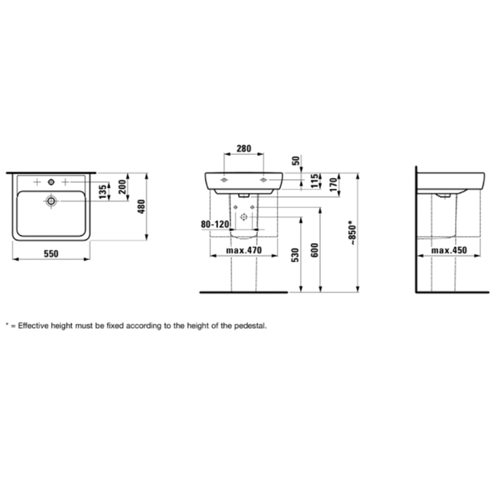 Раковина Laufen Pro 8.1895.1.000.104.1