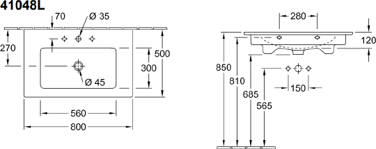 Villeroy & Boch Venticello Раковина 80x50x16,5h см, цвет: alpin 41048LR1