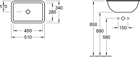 Villeroy & Boch Loop & Friends Раковина 51x34x17h см, цвет: alpin 61451001