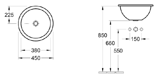 Villeroy & Boch Loop & Friends Раковина 45x45x21h см, цвет: alpin 61404501