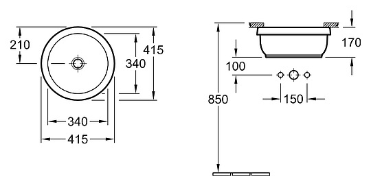 Villeroy & Boch Architectura Раковина 41,5x41,5x17h см, цвет: alpin 41754001