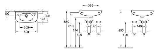 Villeroy & Boch O'Novo Раковина 50x25x16h см, цвет: alpin 53615001
