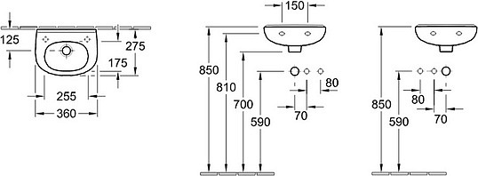 Villeroy & Boch O'Novo Раковина 36x27,5x15h см, цвет: alpin 53603601