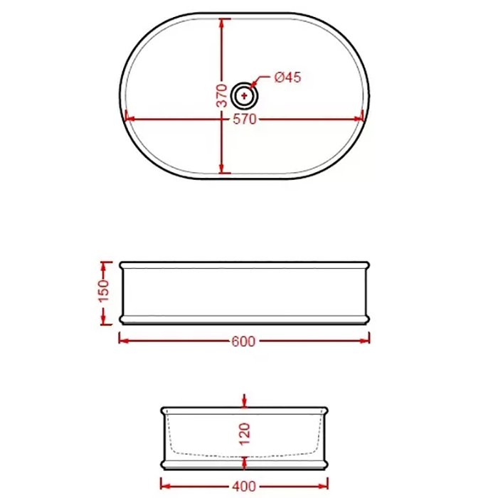 ArtCeram Atelier Раковина чаша 60x40x15h см, без перелива, цвет: glossy white ATL002 01 00