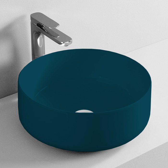 ArtCeram Cognac Раковина чаша d42x16h см, без перелива, покрытие Saniglaze, цвет: petrolio COL001 42 00