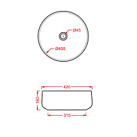 ArtCeram Cognac Раковина чаша d42x16h см, без перелива, покрытие Saniglaze, цвет: petrolio COL001 42 00