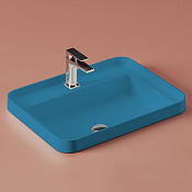 ArtCeram Fuori Scala Раковина встраиваемая сверху 60x45 см, 1 отв., без перелива, цвет: blue avio TFL034 38 00