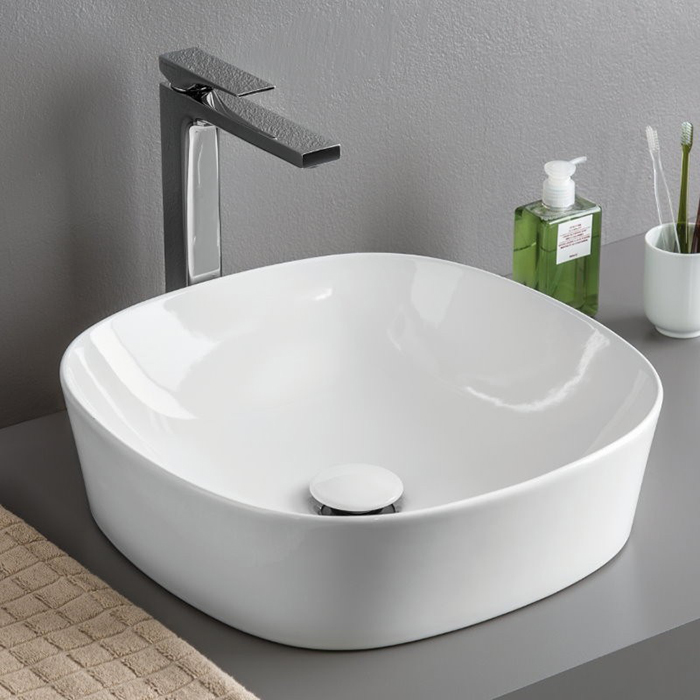 ArtCeram Ghost Раковина чаша 42x42x12,5h см, без перелива, цвет: glossy white GHL001 01 00