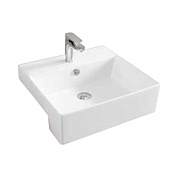 ArtCeram Quadro Раковина встраиваемая сверху 50x48 см, 1 отверстие, с переливом, цвет: glossy white QUL004 01 00