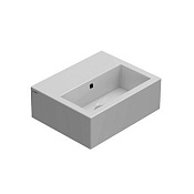 Globo Stone Раковина подвесная/накладная 40x32 см, с переливом и креплением, цвет: белый глянцевый SCR40BI