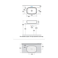 Globo Genesis Раковина чаша 60x40x15h см, без перелива, без д/к, цвет: белый глянцевый GE045BI