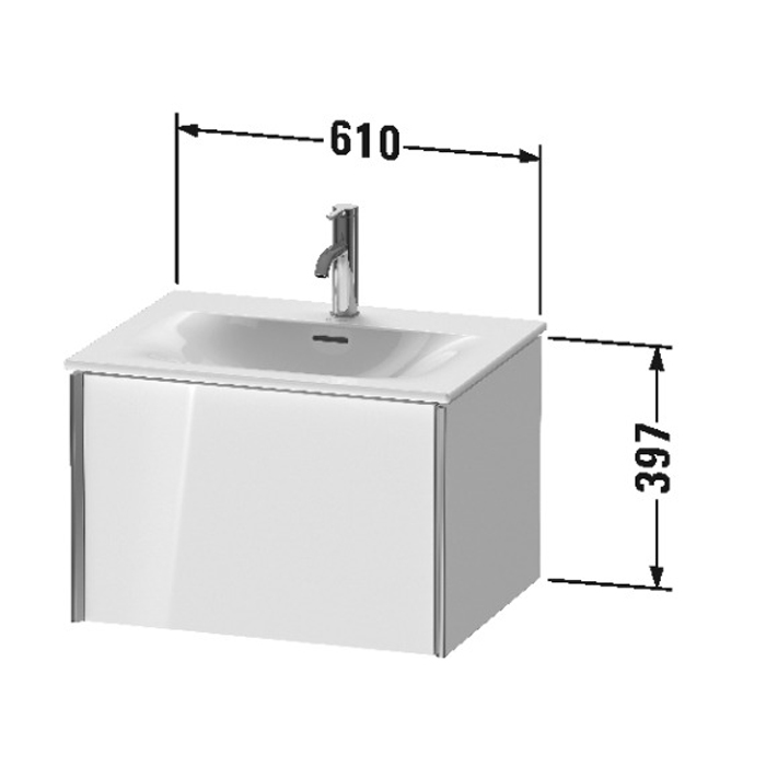 Duravit Viu Раковина мебельная прямоугольная с 1 отв 63x49x18,5h см, цвет: белый 2344630000