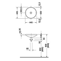 Duravit Architec Раковина встр., для встраивания снизу, диаметр 42 см, 319420000