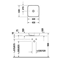 Duravit Cape Cod Раковина квадратная 43 см, цвет белый 2340430000