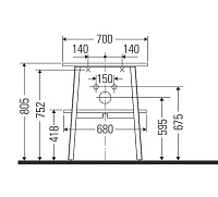 Duravit Cape Cod Раковина накладная круглая 43 см, цвет белый 2328430000