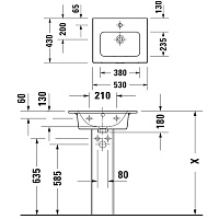 Duravit Me by Starck Раковина накладная 53х43 cм, цвет белый 23365300601