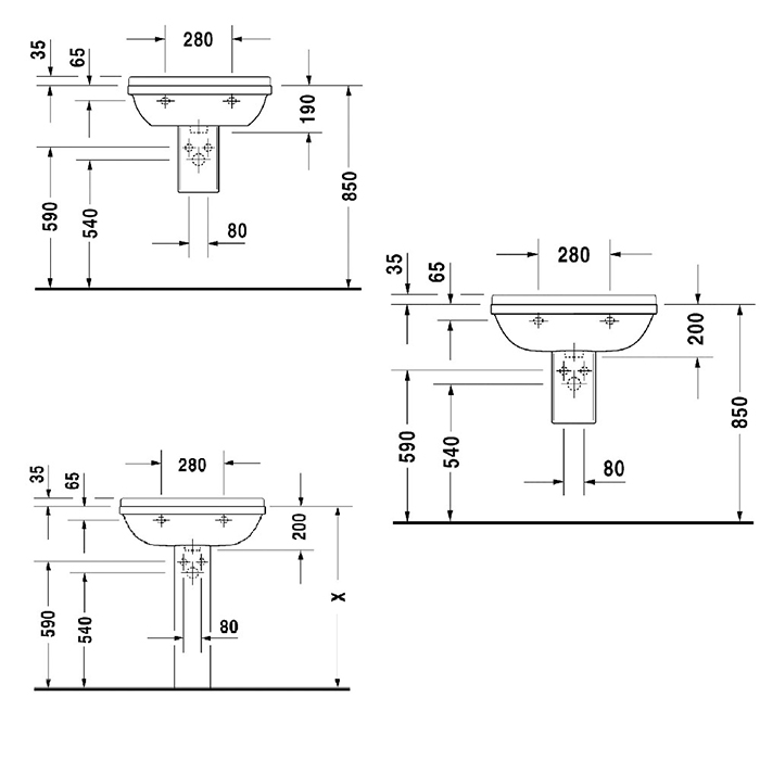 Duravit Starck 3 Раковина подвесная прямоугольная с 1 отв 65x48,5x20h см, цвет: белый 0300650000