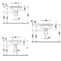 Duravit Starck 3 Раковина подвесная прямоугольная с 1 отв 65x48,5x20h см, цвет: белый 0300650000