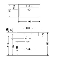 Duravit Vero Раковина 80x47 cм, для мебели, цвет белый 0454800000
