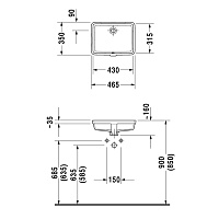 Duravit Vero Раковина встраиваемая, для встраивания снизу, с перел. 330430000
