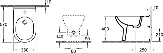 Villeroy & Boch O'Novo Биде напольное, цвет alpin white 54610001