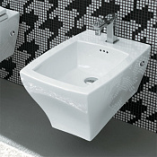 ArtCeram Jazz Биде подвесное 36x54 см, 1 отверстие, с переливом, с креплениями, цвет: glossy white JZB001 01 00