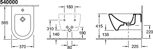 Villeroy & Boch Subway 2.0 Биде подвесное, цвет alpin/Сeramicplus 540000R1