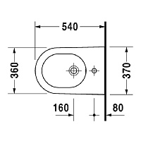Duravit Starck Биде подвесное 37х54 cм с 1 отверстием под смеситель и переливом, цвет: белый 2271150000