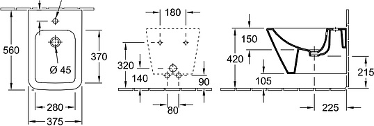 Villeroy & Boch Finion Биде подвесное, цвет alpin 446500R1