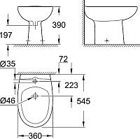Grohe Bau Ceramic Биде напольное, цвет белый 39432000