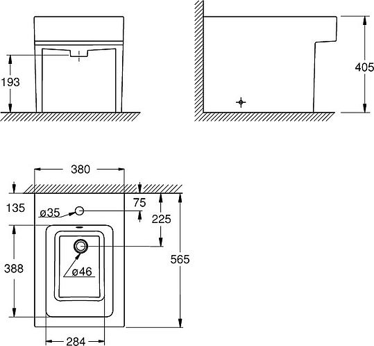 Grohe Cube Ceramic Биде напольное, цвет белый 3948700H