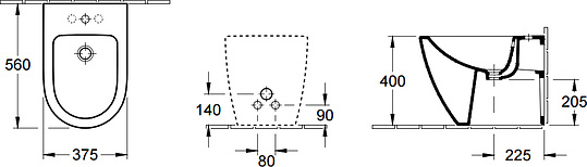 Villeroy & Boch Subway 2.0 Биде напольное, цвет alpin white 54010001