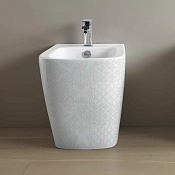 ArtCeram A16 Биде напольное 36x52 см, 1 отверстие, с переливом, с креплениями, цвет: glossy white ASB002 01 86