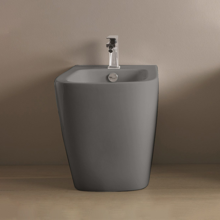 ArtCeram A16 Биде напольное 36x52 см, 1 отверстие, с переливом, с креплениями, цвет: grey olive ASB002 15 00