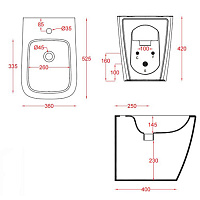 ArtCeram A16 Биде напольное 36x52 см, 1 отверстие, с переливом, с креплениями, цвет: grey olive ASB002 15 00