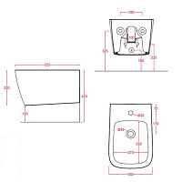 ArtCeram A16 Биде подвесное 36x52 см, 1 отверстие, с переливом, с креплениями, цвет: brown matera ASB001 41 00