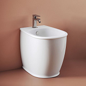 ArtCeram Atelier Биде напольное 37x52 см, 1 отв., с переливом, с креплениями, цвет: glossy white ATB002 01 00