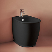 ArtCeram Atelier Биде напольное 37x52 см, 1 отверстие, с переливом, с креплениями, цвет: matt black ATB002 17 00