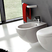 ArtCeram File 2.0 Биде подвесное 37x52 см, 1 отв., с переливом, с креплениями, цвет: glossy white FLB001 01 30