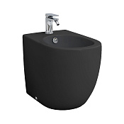 ArtCeram File 2.0 Биде напольное 37x52 см, 1 отв., с переливом, с креплениями, цвет: glossy black FLB002 03 00